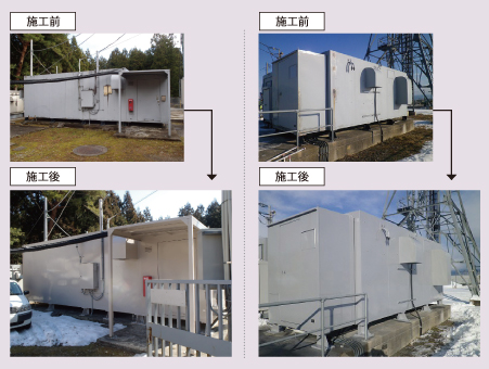 収容かんの外壁補修例